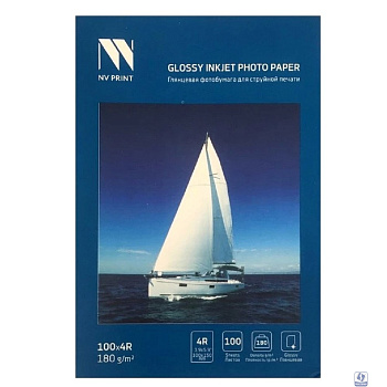 NV Print (NVP-180Gl4Rs100) Глянцевая фотобумага для струйной печати 180 г/м2 4R(100mmx150mm) 100  листов