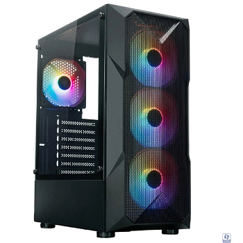 XASTRA Корпус  A304 4FRGB Black ATX/Mesh/half-size TG/4x120mm FRGB FC fans/ A304-4FC12F