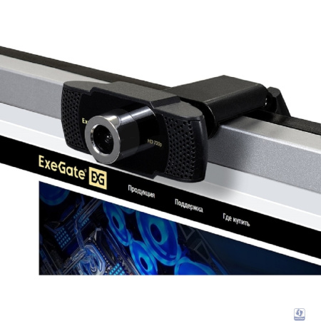 Exegate EX287378RUS Веб-камера ExeGate BusinessPro C922 HD Tripod (матрица 1/3" 1,3 Мп, 1280х720, 720P, 30fps, 4-линзовый объектив, USB, микрофон с шумоподавлением, универсальное крепление, штатив Fle