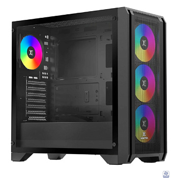 XASTRA Корпус A500 4ARGB Black ATX/Mesh/ tempered glass / 4x 120mm FC120-ARGB PWM fans/ A500-BK-FC120ARGB-4F-GL