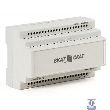 БАСТИОН SKAT-12-6,0 DIN (СКАТ ИБП-12/6-DIN) источник питания 12В 6А пластиковый корпус под DIN рейку 35 мм, МПТ (586) 
