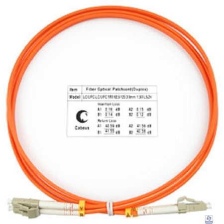 Cabeus FOP-62-LC-LC-1,5m Шнур оптический duplex LC-LC 62,5/125 mm 1,5м LSZH