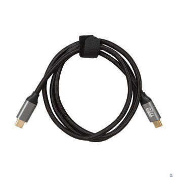 Bion Кабель USB Type-C - Type-C (CM/CM), 100W, USB 3.1 Gen2, 4K@60Hz, 10 Гбит/c, 1 м, тканевая оплётка, черный [BXP-CCP-USBC3.1-CMCM-1M-B]