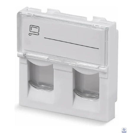 Cabeus FP-L-45-2M Вставка 45x45 (Mosaic) для 2 модулей формата Keystone Jack (арт.078610)