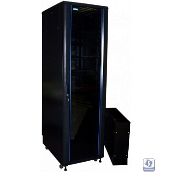 Шкаф серверный Lanmaster (TWT-CBB-42U-8X10-G1) напольный 42U 800x1000мм пер.дв.стекл задн.дв.двуст. 2 бок.пан. 800кг черный IP20