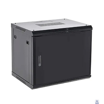 Rexant (04-1266-122) Настенный телекоммуникационный шкаф 19" 12U 600?600мм, дверь металл, с задней стенкой, разборный, черный (RAL 9005)