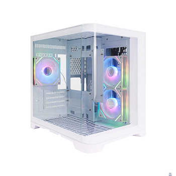 1STPLAYER UVIEW UV5 ARGB White / mATX / 3x120mm ARGB fans / UV5-WH-2FC7R-W-1FC7-W