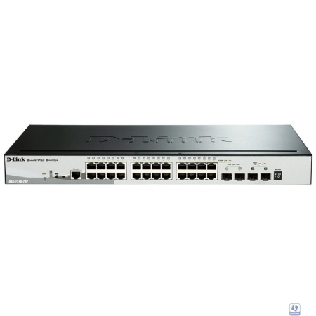 D-Link DGS-1510-28P/A1A PROJ Управляемый L2+ стекируемый коммутатор с 24 портами 10/100/1000Base-T, 2 портами 1000Base-X SFP и 2 портами 10GBase-X SFP+ (24 порта PoE 802.3af/at, PoE-бюджет 193 Вт)