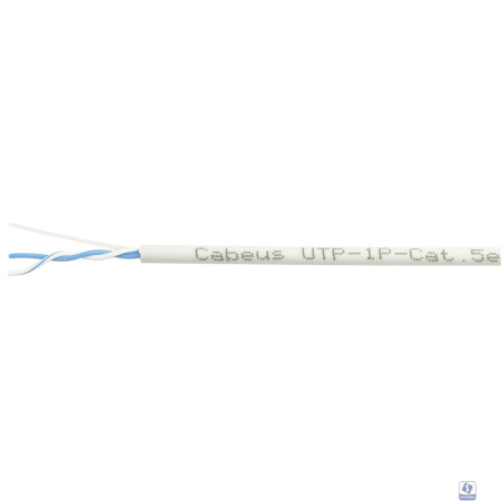 Cabeus UTP-1P-Cat.5e-SOLID-LSZH-GY-500 Кабель витая пара (UTP), категория 5e, 1 пара (24 AWG), одножильный (solid), LSZH нг(А)-HF, серый (500 м)