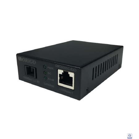 ORIGO OMCG20SC-BXD/A1A WDM медиаконвертер 1000Base-T/ 1000Base-LX (SC), Tx: 1550 нм, Rx: 1310 нм, одномод,до 20 км