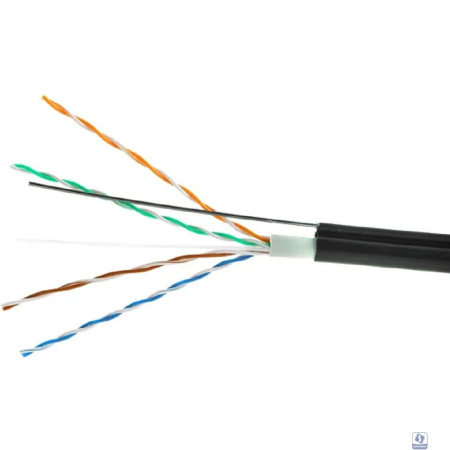 Cablexpert UPC-5051E-4-CU-OUTR Кабель Cablexpert (RU) UTP outdoor 4x2x0.51 на тросу, медный, кат.5e, однож., 305м, coil, черн
