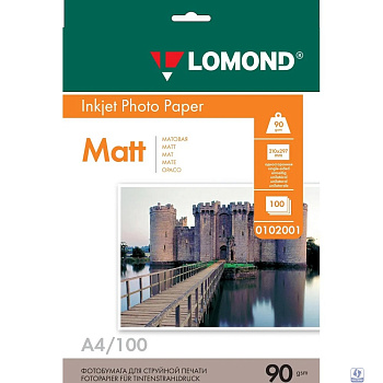 LOMOND 0102001 Матовая бумага 1х A4, 90г/м2, 100 листов 