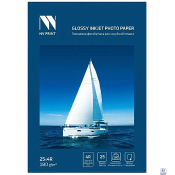 NV Print (NVP-180Gl4Rs25) Глянцевая фотобумага для струйной печати 180 г/м2 4R(100mmx150mm) 25  листов