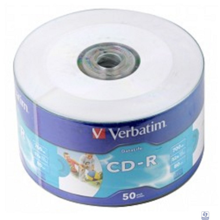 Verbatim  Диски CD-R  80min, 700mb, 52x Ink Print bulk (50шт) [43794]
