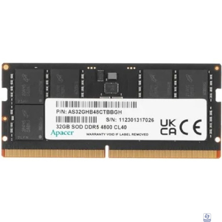 Apacer DDR5 SODIMM 32GB Модуль памяти  4800  CL40, 1.2V, 2048x8,  RTL