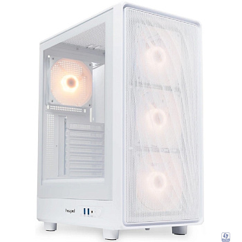 Case HSPD M510, Mesh Mid Tower, White, TG, 0.5 SPCC, 4x120mm ARGB (Orbis F1) ATX, mATX, mITX 180/280/160mm 1x2.5", 1x3.5", 7xPCI 2xUSB-A 3.0 517x277x418mm