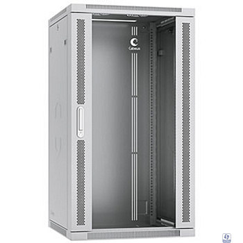 Cabeus SH-05F-22U60/60-R Шкаф телекоммуникационный настенный разобранный 19" 22U 600x600x1082mm (ШхГхВ) дверь стекло, цвет серый (RAL 7035)