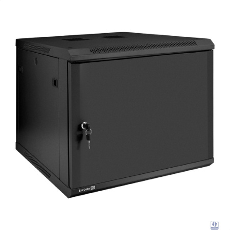 Exegate EX298620RUS Шкаф телекоммуникационный 19" настенный 9U ExeGate EC-WM-9U.600.M.BLACK (19”, 9U, 600x600x500mm (ШхГхВ), передняя дверь металл, съемные боковые панели, пыле- и влагозащита IP23, че