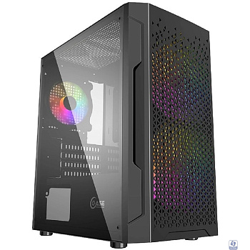 Powercase CMIMZB-L3 Корпус Mistral Micro Z3B Mesh LED, Tempered Glass, 2x 140mm + 1х 120mm 5-color fan, чёрный, mATX  (CMIMZB-L3)