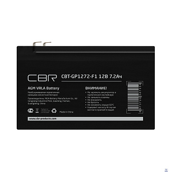 CBR Аккумуляторная VRLA батарея CBT-GP1272-F1 (12В 7.2Ач), клеммы F1
