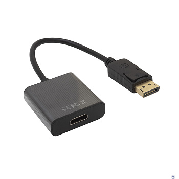 Bion Переходник с кабелем HDMI - DisplayPort, 19F/20M, однонаправленный DP->HDMI, 15см, черный [BXP-A-HDMI-DP-02]