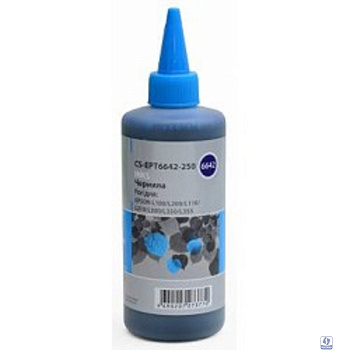 CACTUS Чернила CS-EPT6642-250 голубой 250мл для Epson L100/L110/L120/L132/L200/L210/L222/L300/L312/L350/L355/L362/L366/L456/L550/L555/L566/L1300