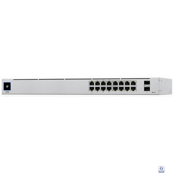 UBIQUITI USW-16-POE PoE-коммутатор в стойку, 16х 1G RJ45, 2х SFP, раздача 42 Вт 