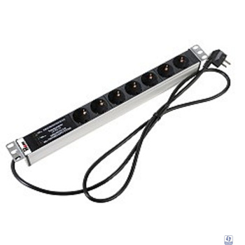 REM Блок розеток Rem-16 с фил. и инд., 7 Shuko, 16A, алюм., 19", шнур 1,8 м. (R-16-7S-FI-440-1.8 )