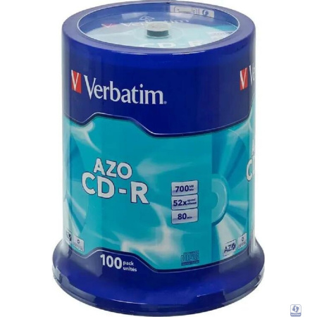 Verbatim Диски CD-R 700Mb 52x Cake Box (100шт) (43430)