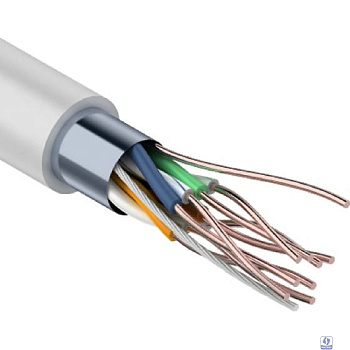PROconnect (01-0142-3) Кабель витая пара омедненный F/UTP, CCA, CAT 5e, PVC, 4PR, 24AWG, INDOOR, SOLID, серый, 305м