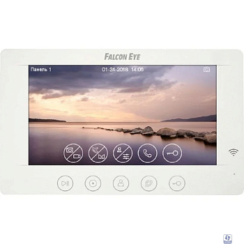Falcon Eye Cosmo HD 00-00182798 Wi-Fi Видеодомофон: дисплей 7" TFT; механические кнопки; подключение до 2-х вызывных панелей; OSD меню; интерком до 4 мониторов; питание AC 220В (встроенный БП)