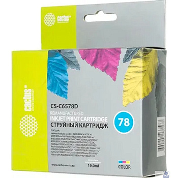Картридж струйный Cactus CS-C6578D №78 голубой/пурпурный/желтый (19мл) для HP DJ 900/1220C/PS P000/P1100