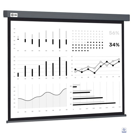 Экран Cactus Wallscreen CS-PSW-180X180-SG,  180х180 см, 1:1,  настенно-потолочный серый