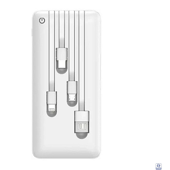 Perfeo Powerbank ABSOLUTE 10000mah In Micro usb,USB /Out USB,Micro usb,Type-C,Lightning, 2.1А/ White (PF_B4879)