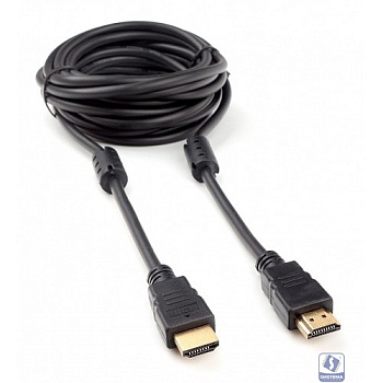 Кабель HDMI Cablexpert 19M/19M, v2.0, медь, позол.контакты, экран, 2 фер.кольца, 4,5м, черный, пакет (CCF2-HDMI4-15)