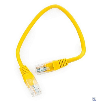 Патч-корд UTP Gembird/Cablexpert PP12-0.25M/Y кат.5e, 0.25м, литой, многожильный, жёлтый (PP12-0.25M/Y)