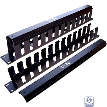 Lanmaster TWT-ORG/CV-1U Кабельный органайзер 19" c крышкой, 1U