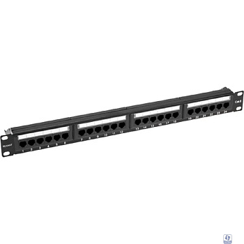 Rexant (02-0231) Панель коммутационная с кабельным органайзером 19", 1U, 24 порта, RJ-45, CAT 6, UTP PRO