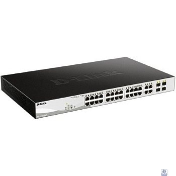 D-Link DGS-1210-28MP/FL1A PROJ Управляемый L2 коммутатор с 24 портами 10/100/1000Base-T и 4 комбо-портами 100/1000Base-T/SFP (24 порта PoE 802.3af/at, РоЕ-бюджет 370 Вт)