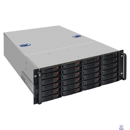 Exegate EX300120RUS Серверный корпус ExeGate Pro 4U660-HS24 <RM 19", высота 4U, глубина 660, БП 500PAS, 24xHotSwap, USB>