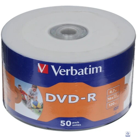 Verbatim  Диски DVD-R  4.7Gb 16-х, 50шт. Shrink (43731)