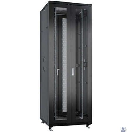 Cabeus ND-05C-42U80/120-BK Шкаф монтажный телекоммуникационный 19" напольный для распределительного и серверного оборудования 42U 800x1200x2055mm (ШхГхВ) передняя и задняя двойные перфорированные двер