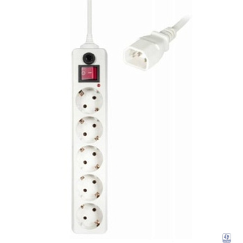 BURO Сетевой фильтр, 5 розеток, 1.8 метра, (500SH-1.8-UPS-W 1.8м) белый (коробка) 
