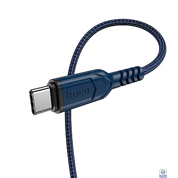 HOCO X59/ USB кабель Type-C/ 1m/ 2.4A/ Нейлон/ Blue