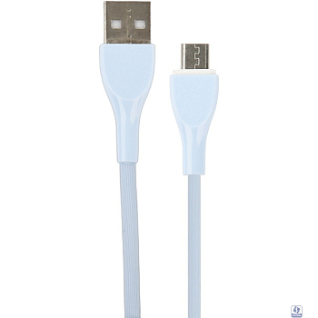 PERFEO Кабель USB A вилка - Micro USB вилка, 2.4A, голубой, силикон, длина 1 м., ULTRA SOFT (U4022)