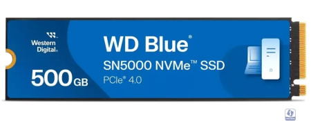 WD SSDl Blue SN5000 SSD M2.2280 PCIe 4.0 500Gb, 5000MBs/4000MBs, TBW 300, WDS500G4B0E, 1 year