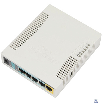 MikroTik RB951Ui-2HnD Беспроводной маршрутизатор  600Mhz CPU, 128MB RAM, 5xLAN, built-in 2.4Ghz 802b/g/n