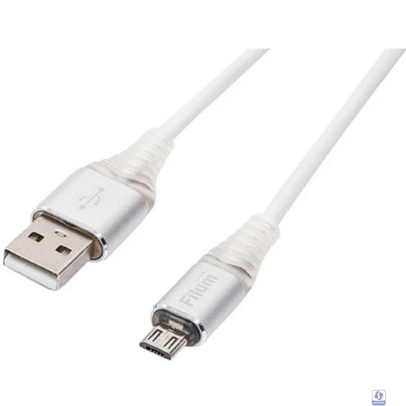 Filum Кабель интерфейсный FL-CPro-U2-AM-microBM-L1 USB 2.0, 1 м., 2A, индикатор заряда, разъемы: USB A male- USB micro B male, пакет. (956492)