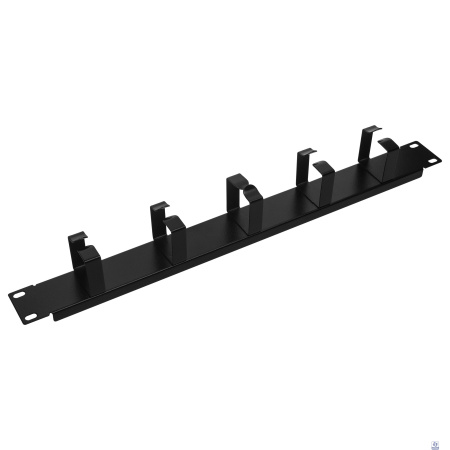 NEOMAX Кабельный органайзер 19"1U, 5 металлических колец 68мм, цвет черный, [NM-CM-1U5R-M-103-BK]