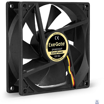 Exegate EX283383RUS Вентилятор ExeGate ExtraPower EP09225S3P, 92x92x25 мм, подшипник скольжения, 3pin, 2200RPM, 24dBA